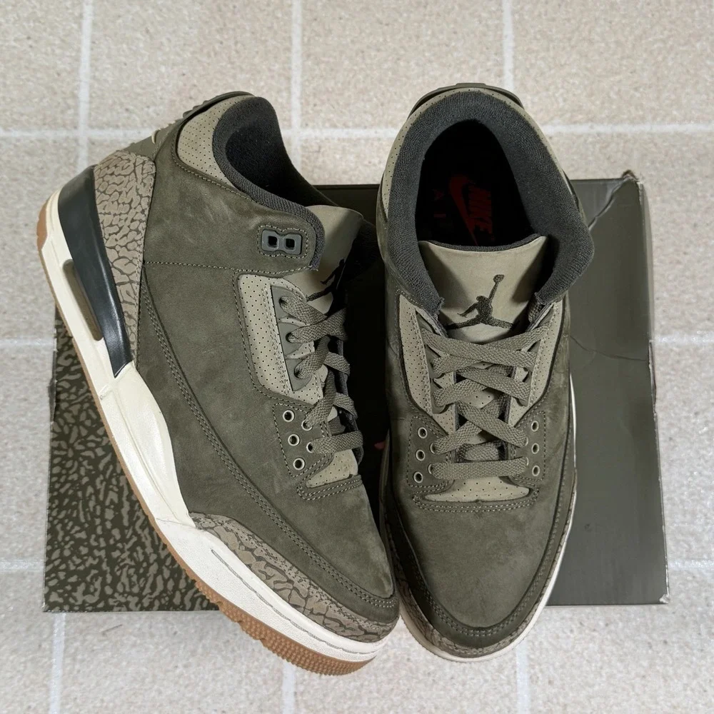 Jordan 3 Retro Family Affair Olive Green Brown DN3707-202 Mens Size 9.5
